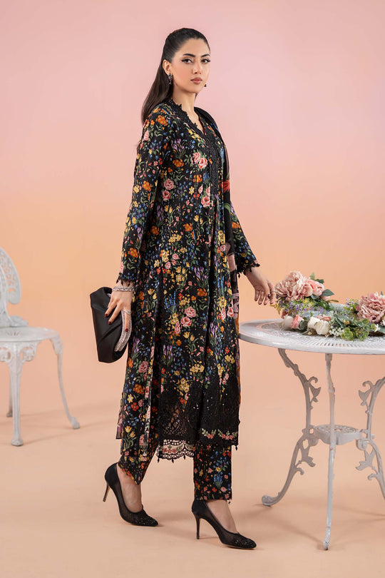 Karandi-3PC Embroidered Shirt with Karandi Printed Dupatta -3434