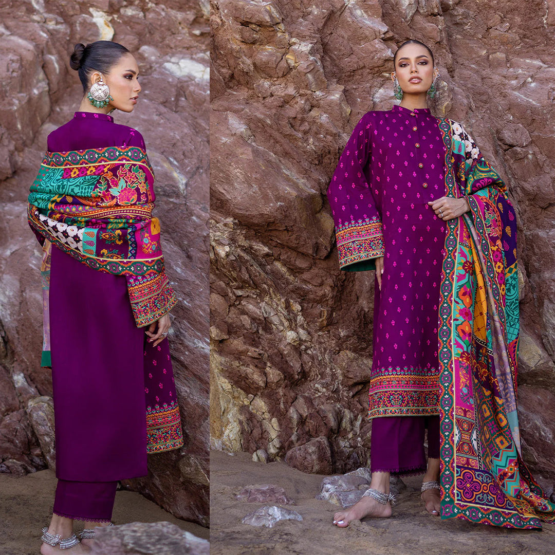 Zainab Chottani 3PC Dhanak Embroidered Shirt with Printed Dupatta – ZC681