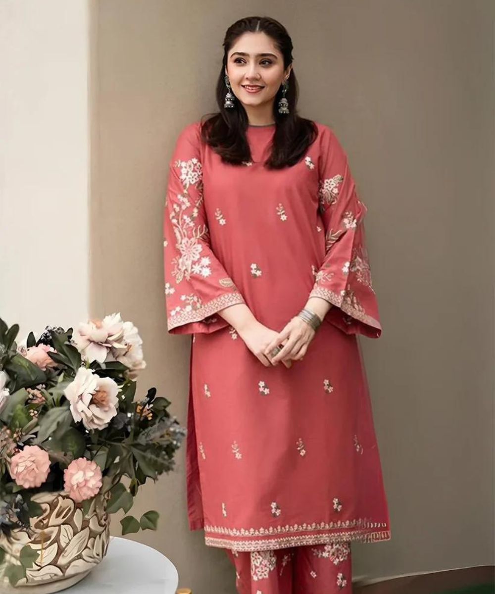 URGE 2PC Dhanak Embroidered Shirt & Trouser – ZC661