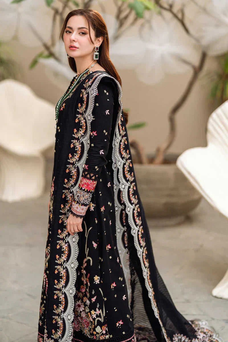 Dhanak-3PC Embroidered Shirt with Organza Embroidered Dupatta-3262