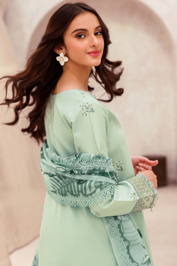 Dhanak 3PC Embroidered Shirt with Digital Printed Wool Shawl – ZC3279