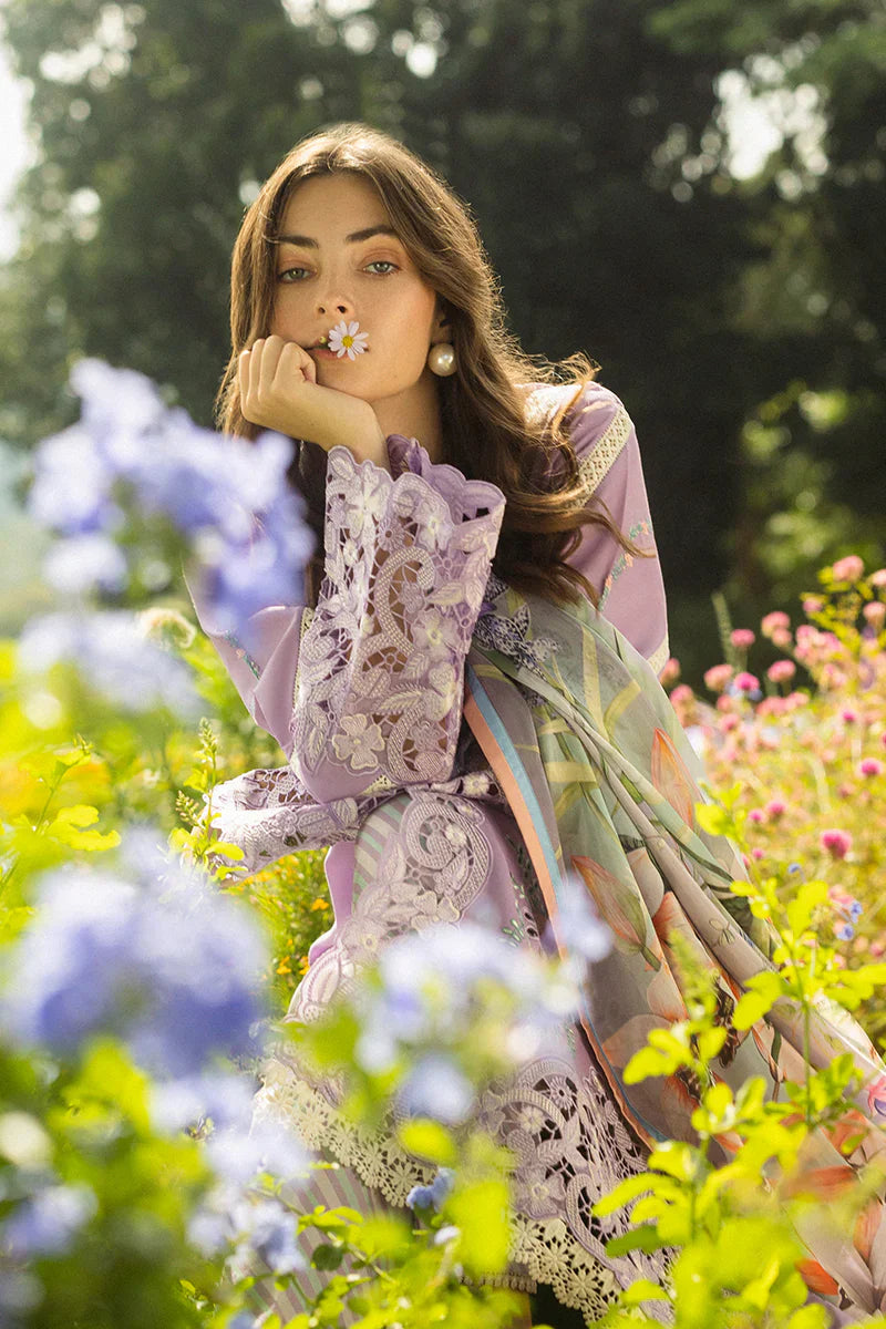 Dhanak-3PC Embroidered Shirt with Digital Printed Wool Shawl -3325