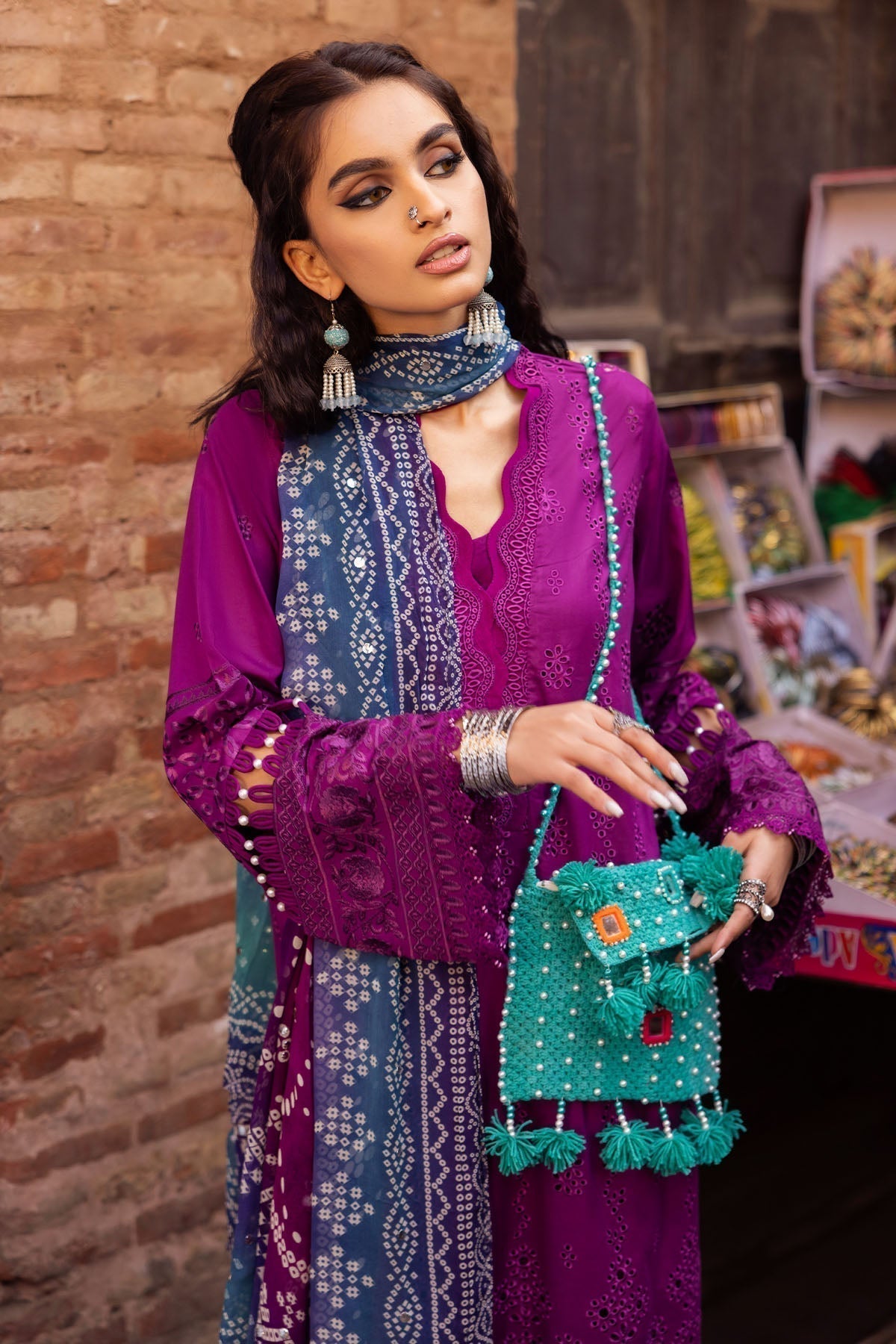 Lawn 3PC Embroidered Shirt with Digital Printed Jacquard Dupatta – ZC1205