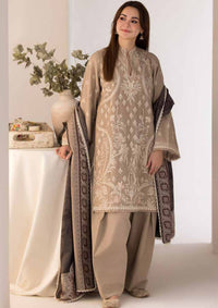 SOBIA NAZIR 3PC Dhanak Embroidered Shirt with Digital Printed Shawl & Trouser – ZC692