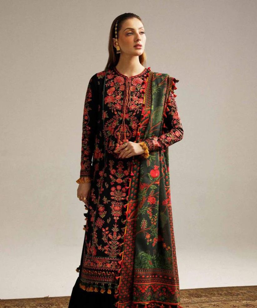 Hussain Rehar Dhanak 3PC Embroidered with Digital Printed Dupatta – ZC173