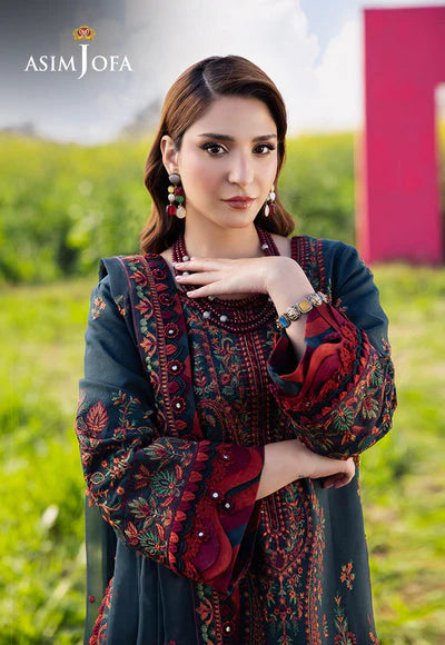 Lawn-3PC Embroidered Shirt with Chiffon Embroidered Dupatta- SS5085