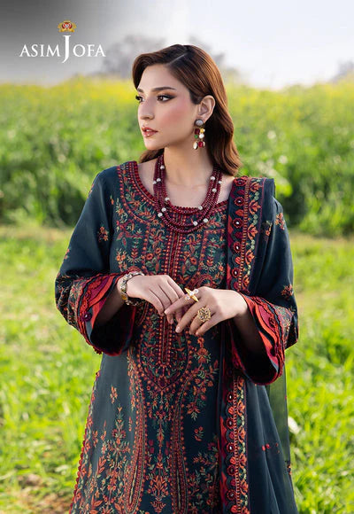 Lawn-3PC Embroidered Shirt with Chiffon Embroidered Dupatta- SS5085