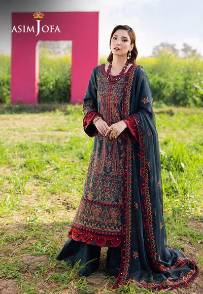 Lawn-3PC Embroidered Shirt with Chiffon Embroidered Dupatta- SS5085