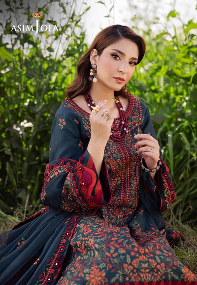 Lawn-3PC Embroidered Shirt with Chiffon Embroidered Dupatta- SS5085