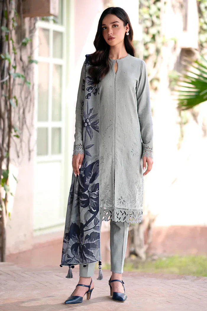 Lawn 3PC Embroidered Shirt with Digital Printed Jacquard Dupatta – ZC1181