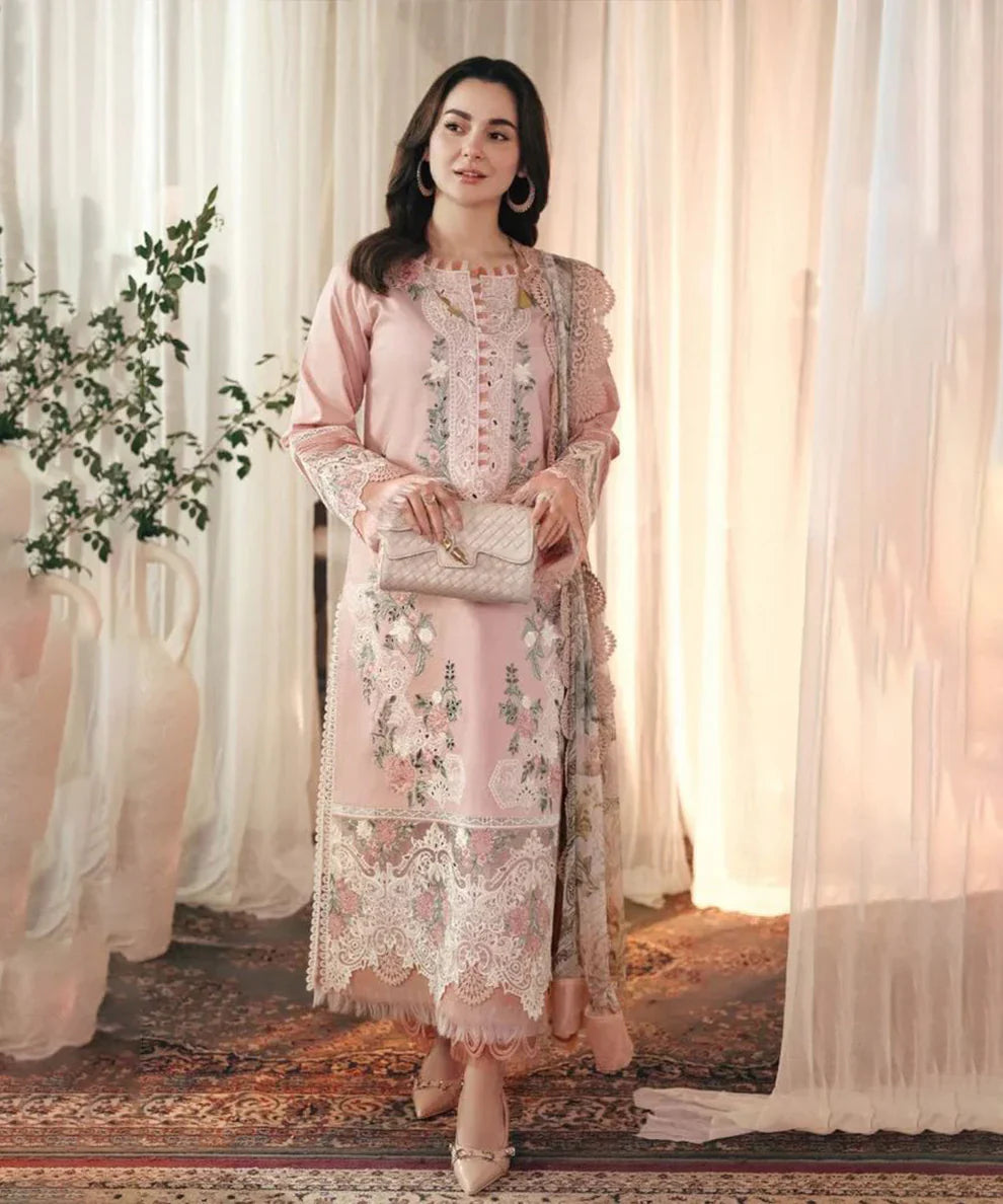 Lawn 3PC Embroidered Shirt with Digital Printed Jacquard Dupatta – ZC1377