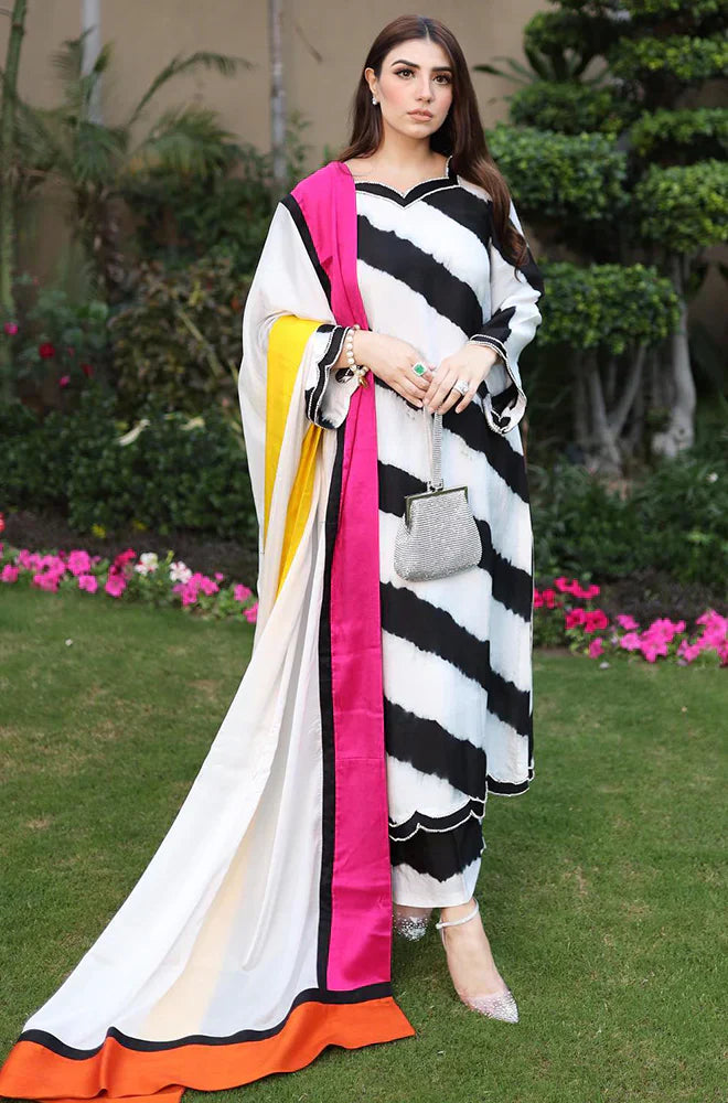 LULUSAR Luxe Silk 3PC Digital Printed Unstitched Dress – ZC866