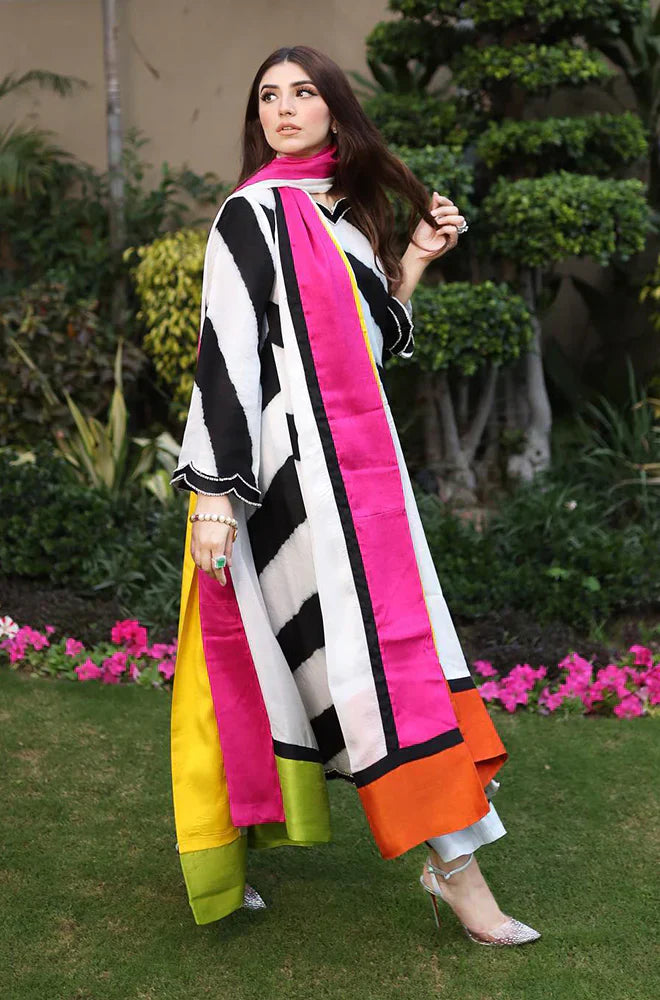 LULUSAR Luxe Silk 3PC Digital Printed Unstitched Dress – ZC866