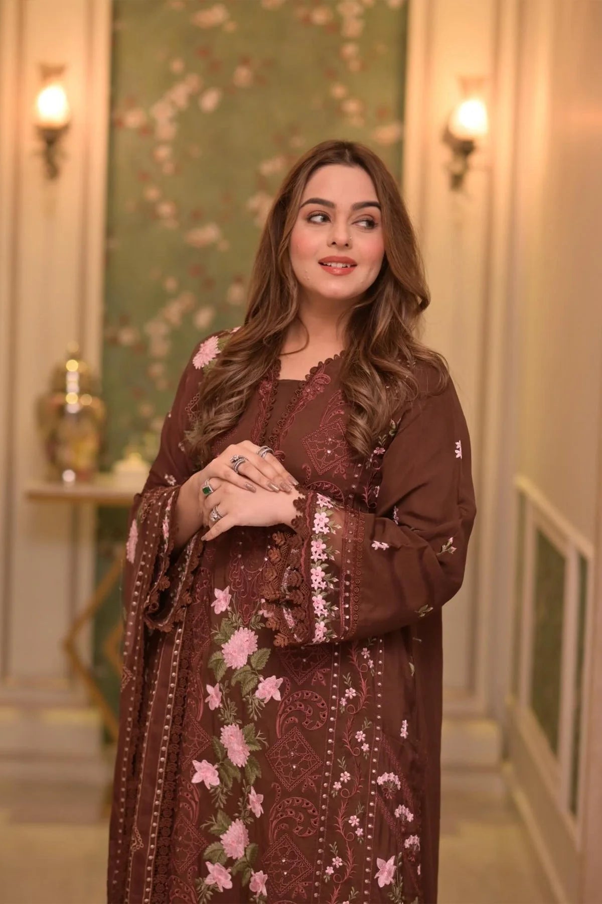 Lawn Unstitched 3pc Embroidered Collection with Chiffon Dupatta FS704