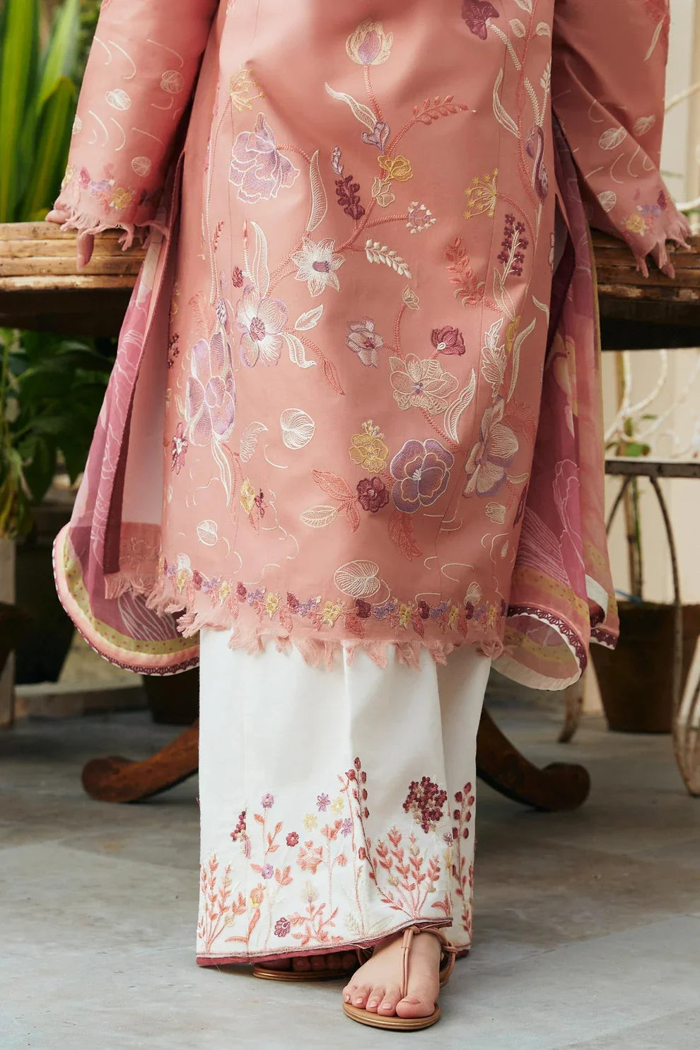 Dhanak 3PC Embroidered Shirt with Digital Printed Wool Shawl – ZC3188