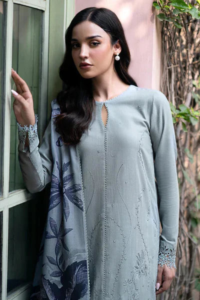 Lawn 3PC Embroidered Shirt with Digital Printed Jacquard Dupatta – ZC1181