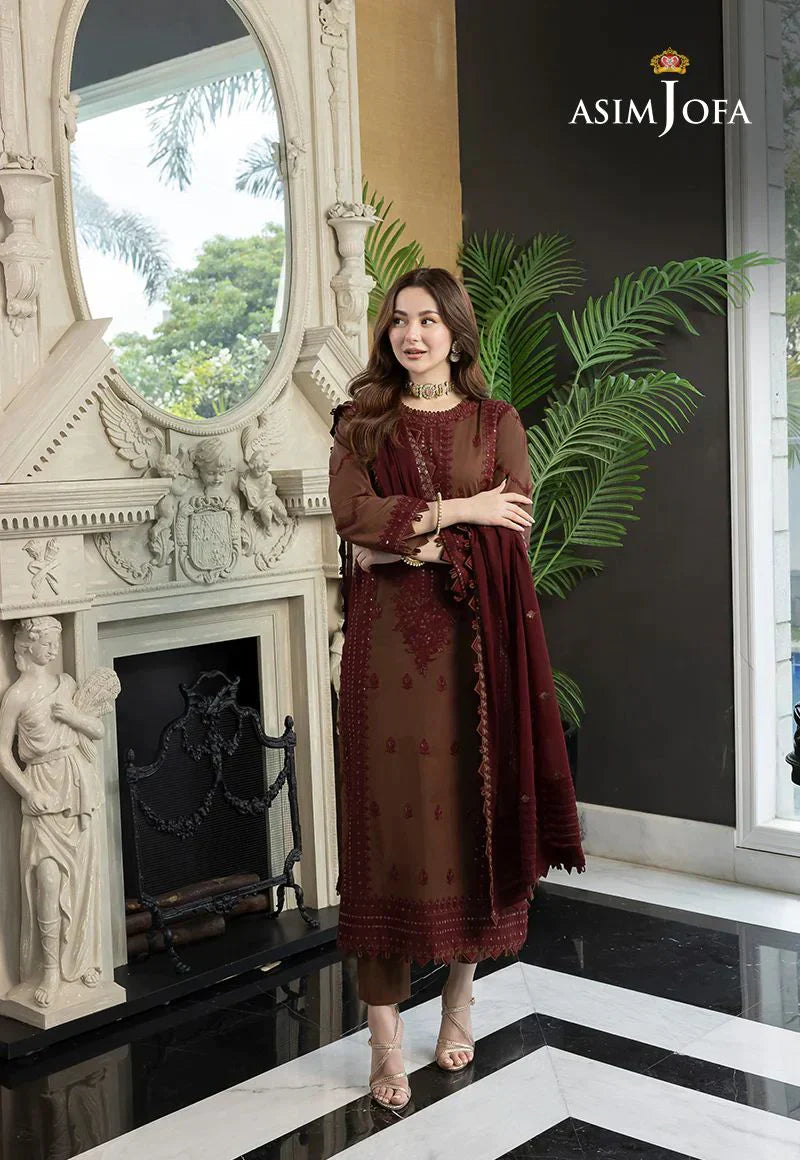 Asim Jofa Dhanak Luxe 3PC Embroidered Dress with Chiffon Dupatta – ZC128