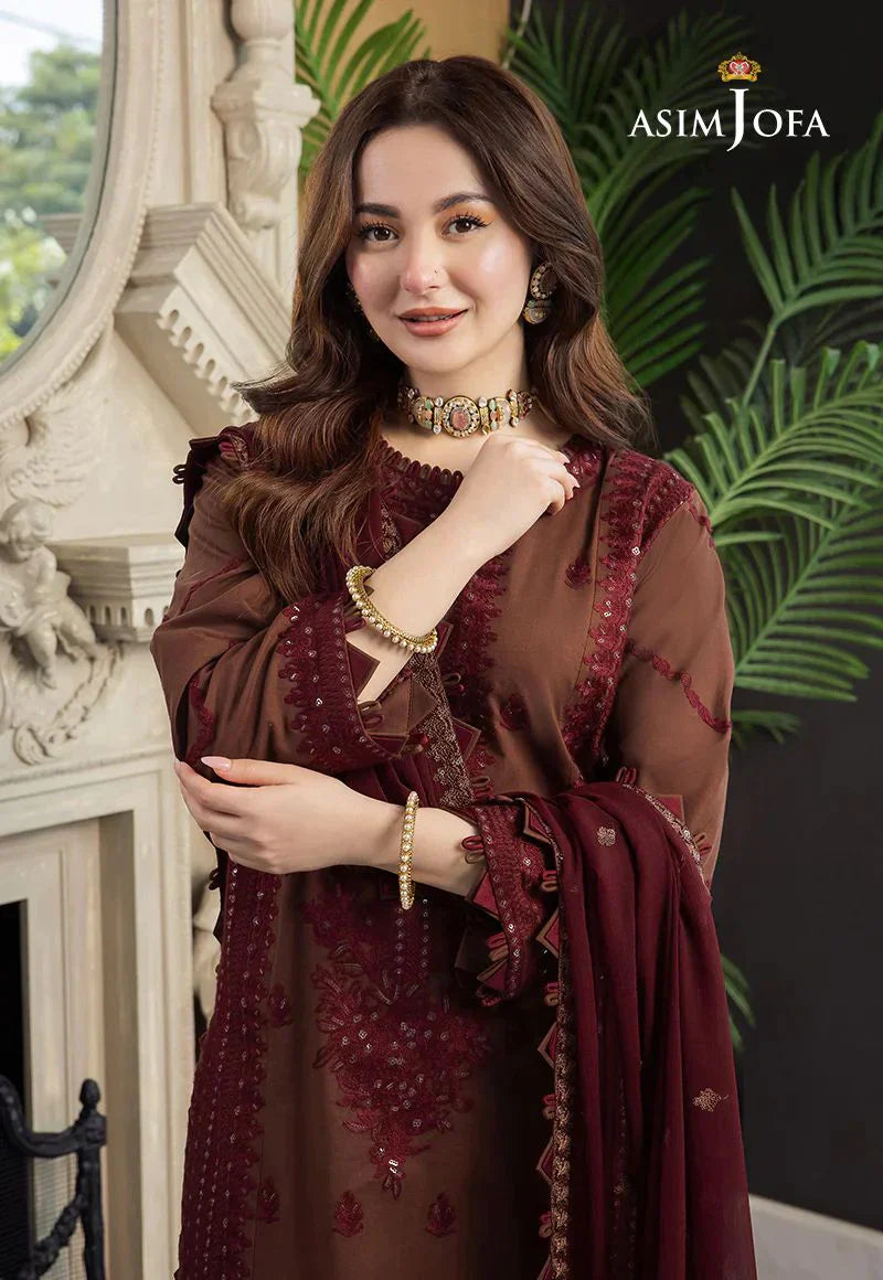 Asim Jofa Dhanak Luxe 3PC Embroidered Dress with Chiffon Dupatta – ZC128