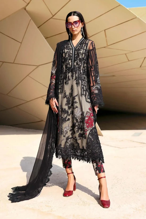 Maria B Black Embroidered Lawn 3PC - FS1425