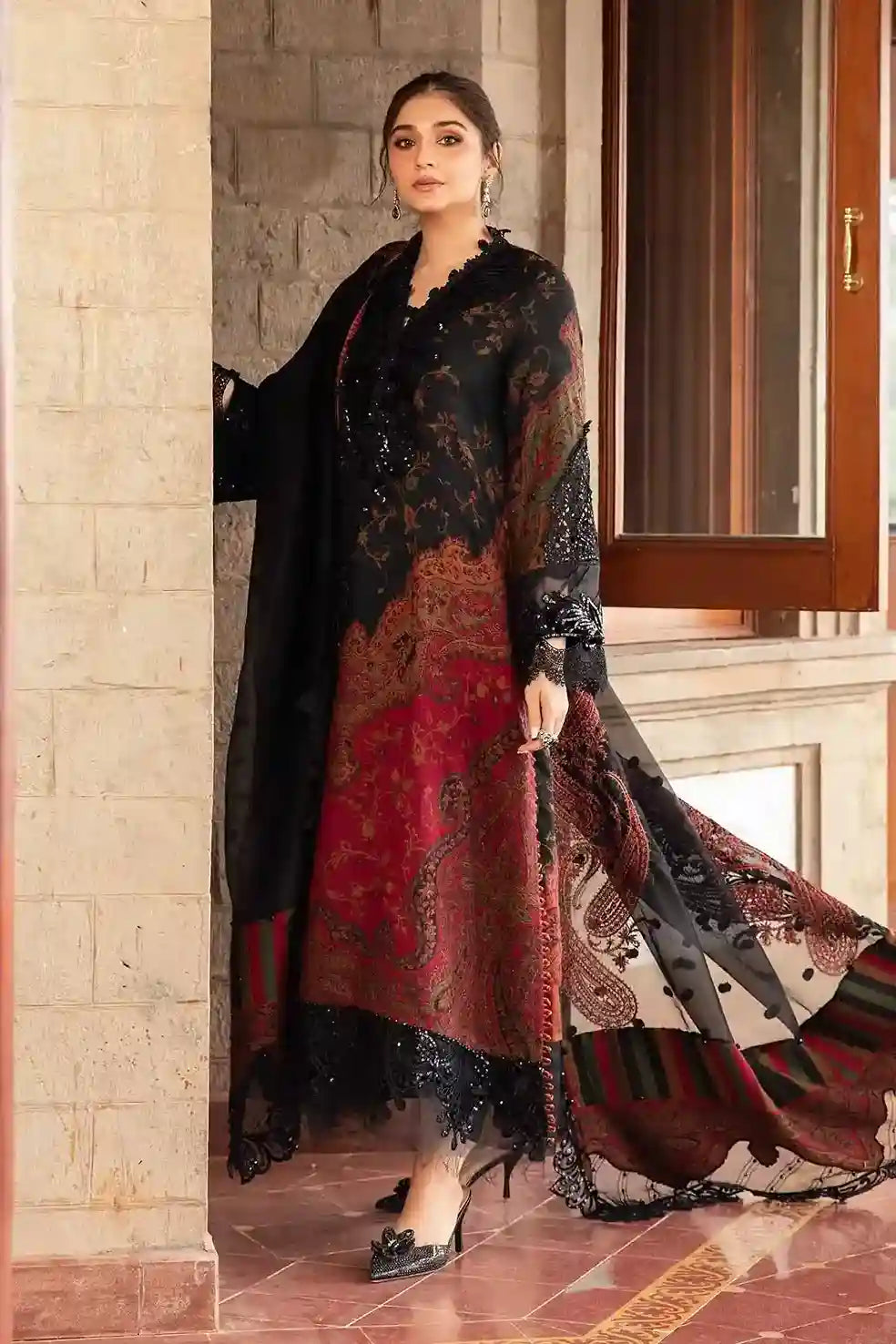 3PC Karandi Printed Shirt with Karandi Printed Dupatta and Trouser – ZC1709