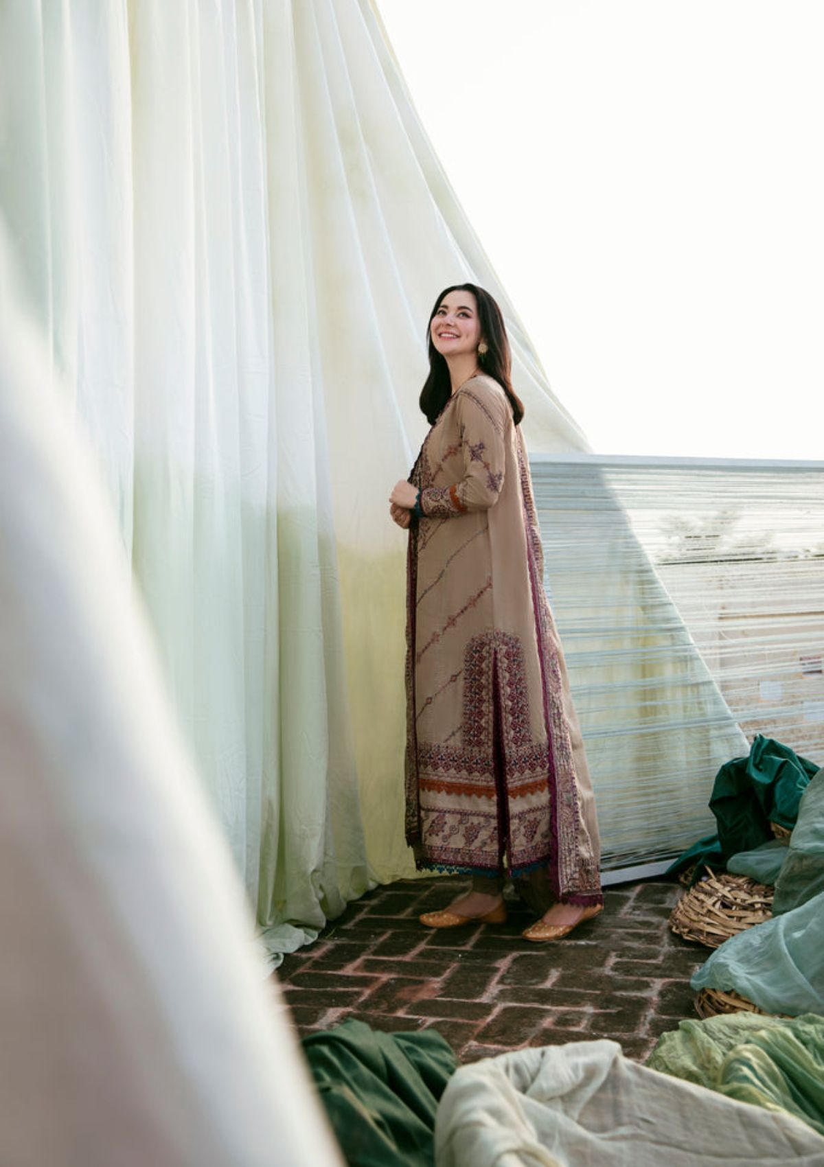 Dhanak-3PC Embroidered Shirt with Dhanak Embroidered Dupatta-3448