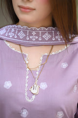 Dhanak-3PC Embroidered Shirt with Chiffon Embroidered Dupatta-3450