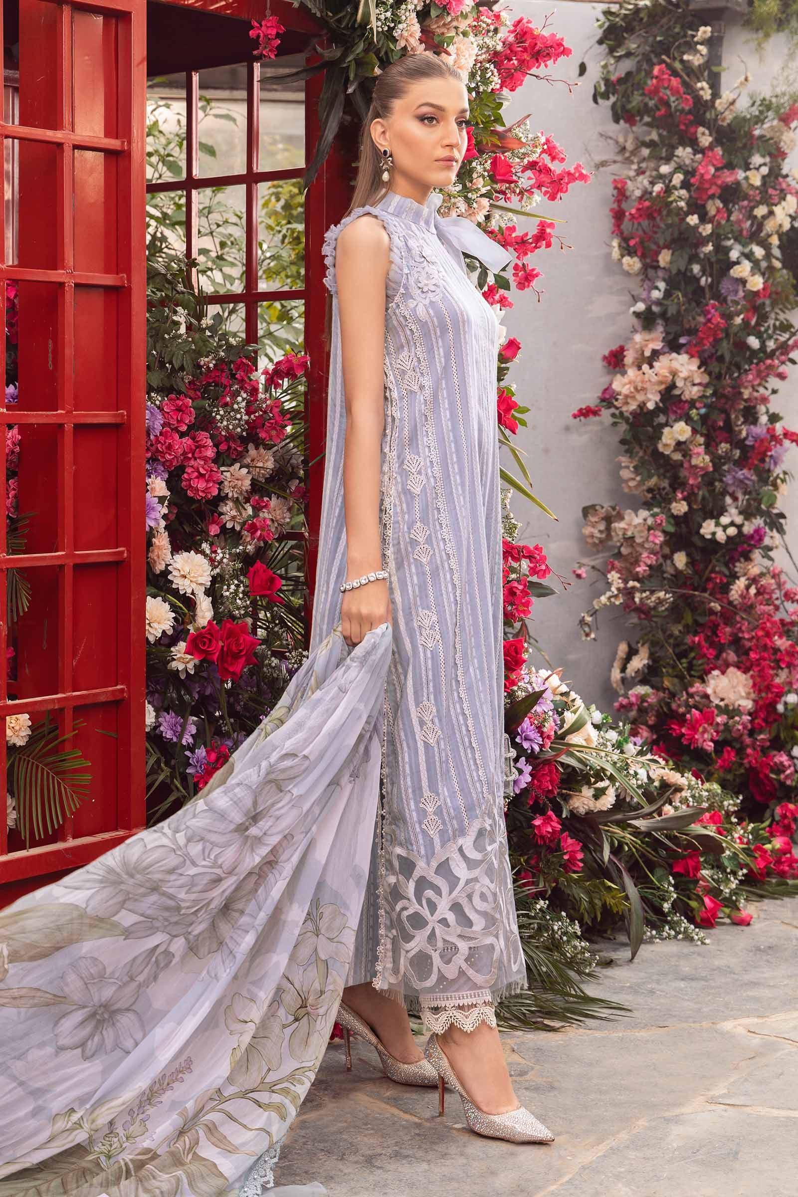 3PC Printed Lawn Zarri Shirt with Voile Printed Dupatta – ZC1529