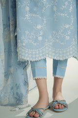 Dhanak-3PC Embroidered Shirt with Digital Printed Wool Shawl - 3301