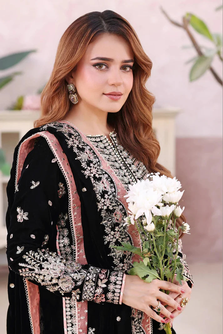 Embroidered Velvet 3PC Set | FS3129