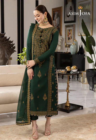 Asim Jofa Lawn 3PC Embroidered Shirt with Chiffon Embroidered Dupatta – ZC1034