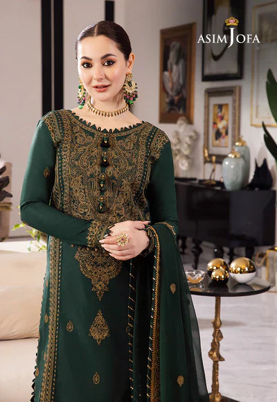 Asim Jofa Lawn 3PC Embroidered Shirt with Chiffon Embroidered Dupatta – ZC1034
