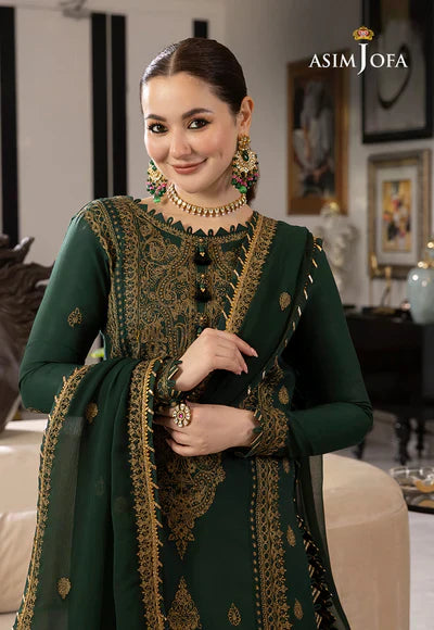Asim Jofa Lawn 3PC Embroidered Shirt with Chiffon Embroidered Dupatta – ZC1034