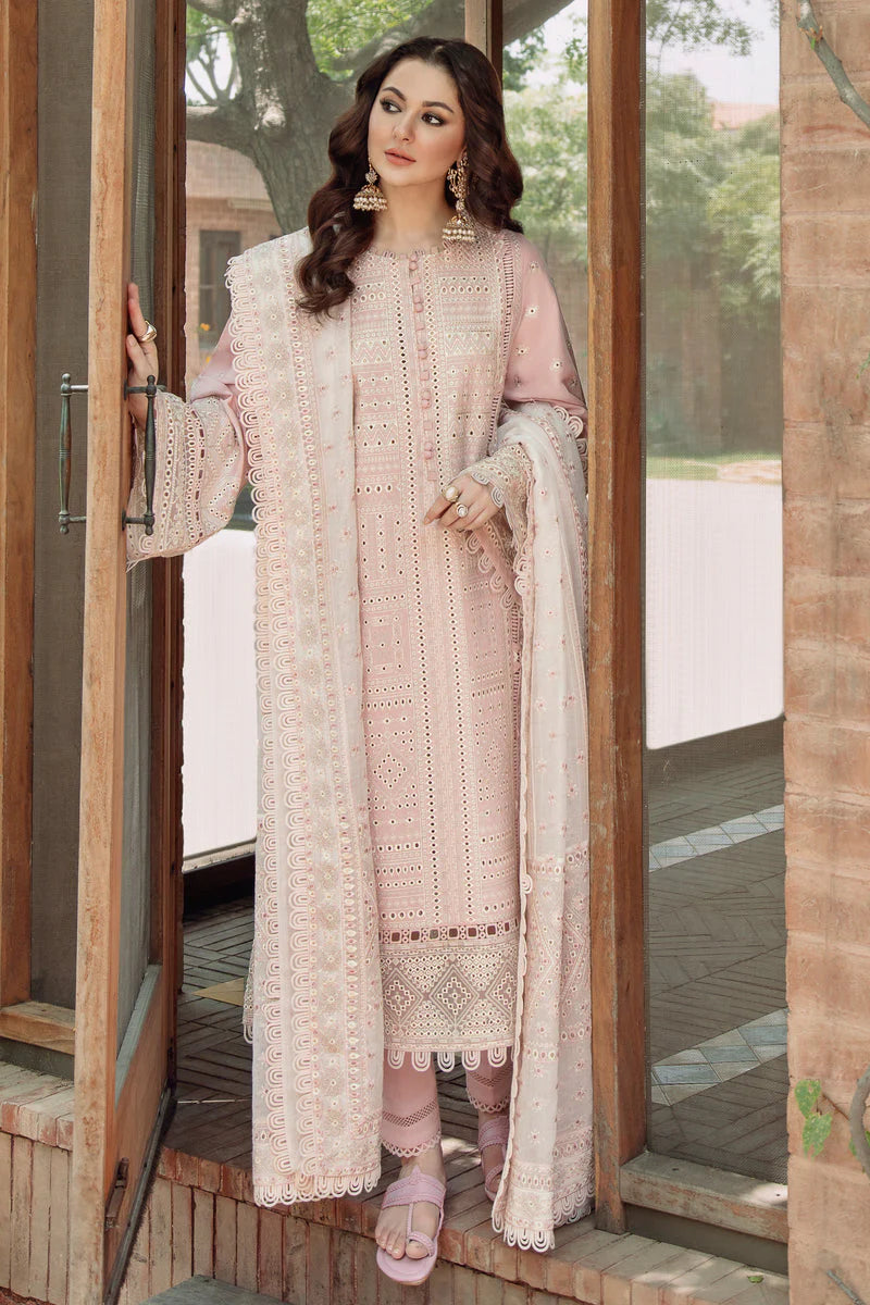 Lawn 3PC Embroidered Shirt with Organza Embroidered Dupatta – ZC1382