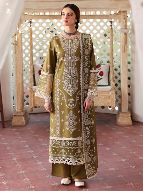Lawn-3PC Embroidered Shirt With Khadi Net Embroidered Dupatta SS-5211