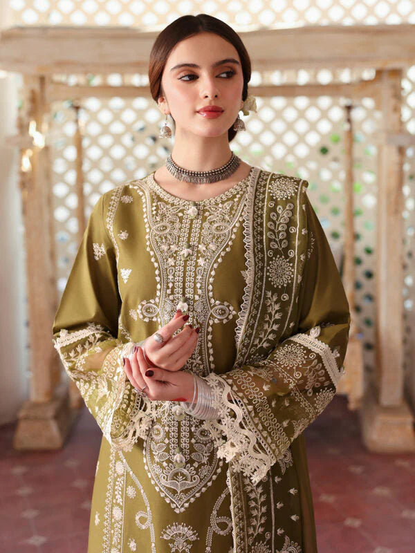 Lawn-3PC Embroidered Shirt With Khadi Net Embroidered Dupatta SS-5211