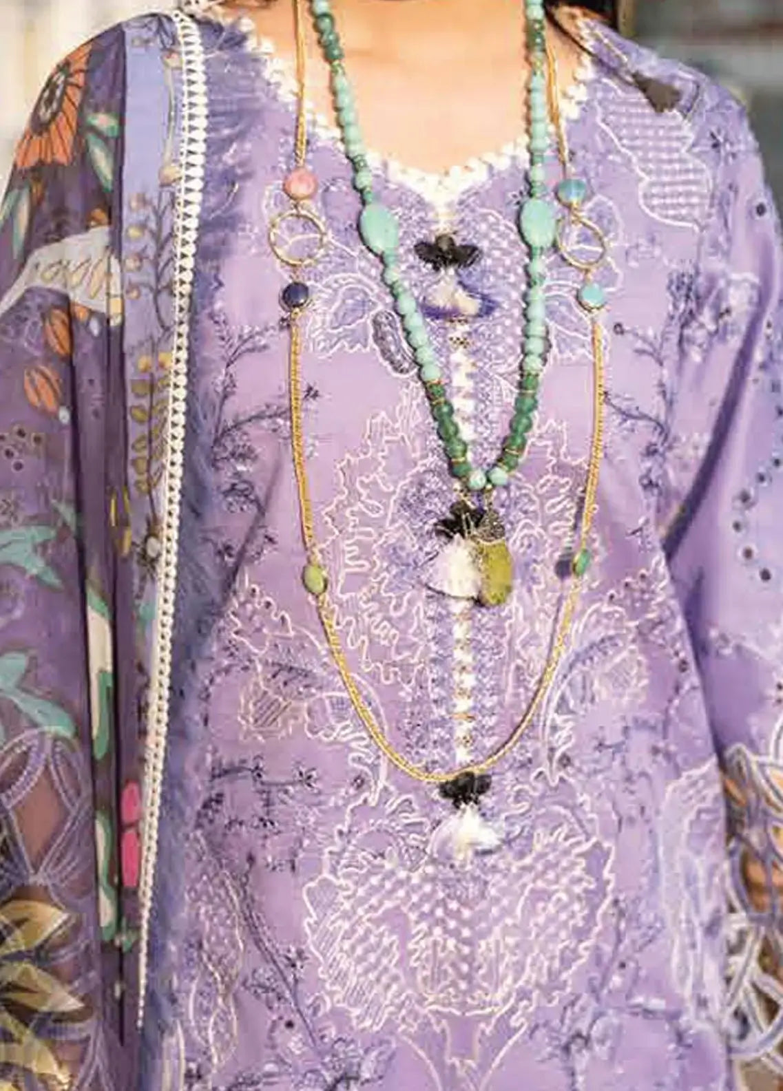 Dhanak-3PC Embroidered Shirt with Digital Printed Wool Shawl -362